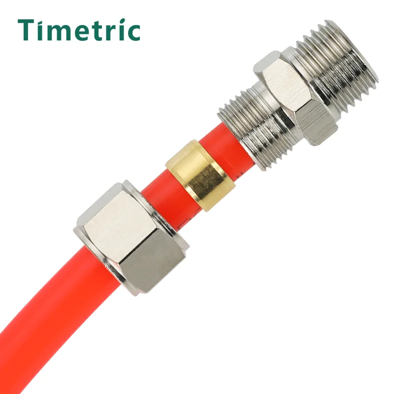 Metal Copper Tape Threaded Air Compressor Hose Quick Connector Plug Socket Connector KT-PU PE