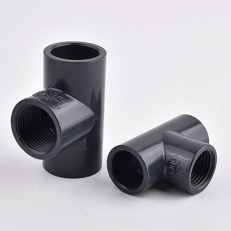 Dark Grey UPVC Tee Pipe Connector 1/2