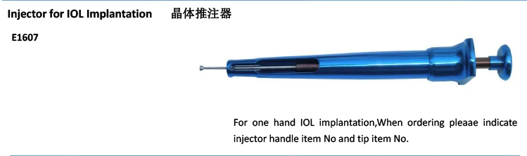 Injetor para implantação de iol, sistema de entrega do injetor/iol, instrumentos cirúrgicos oftálmicos