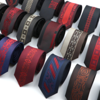 New Luxury Tie Fashion Mens Jacquard Woven Neck Tie Skinny Slim 6cm Red Brown Floral Necktie Party Banquet Shirt Gift Accessory