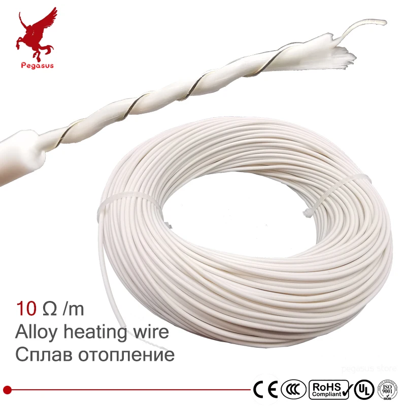 

alloy heating wire 10 ohm / meter silicone rubber multipurpose spiral heating cable soft warm electro-thermal wire