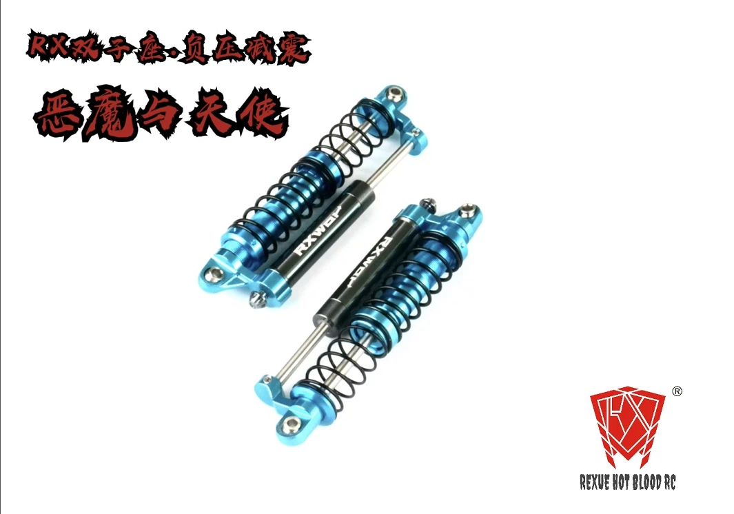 Metal pressão negativa Shock Absorber, duplo amortecedor, óleo ajustável L = 93mm, peças do carro, caminhão Crawler, SCX10, TRX-4, D90