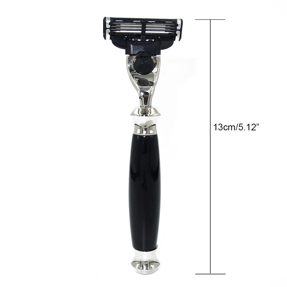 iRAZOR Classic Men's Beard Shaving Razor Hair Removal Shaver Black Resin Acrylic Handle with 3-Layer Blade