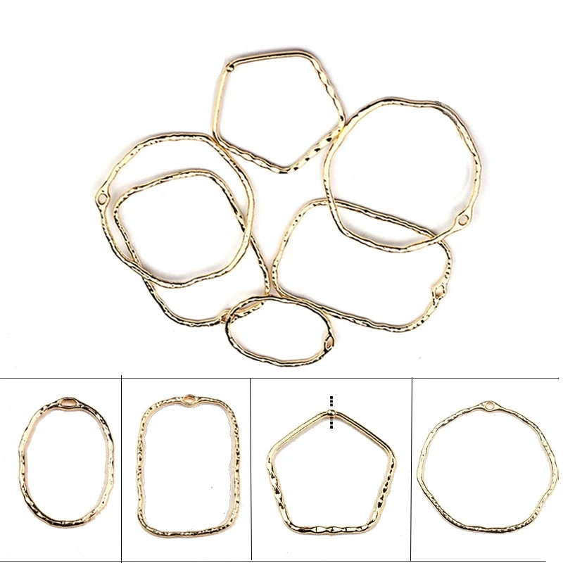 6pcs/lot Zinc Alloy  Big Geometric Round Circle Porous Connector Charms For DIY Necklace Earrings Jewelry Accessories