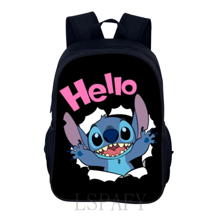 Tas Sekolah Gambar 3D Stitch Ransel Anak Laki-laki Perempuan Remaja Kartun Tas Sekolah Anak-anak Lucu Keren Tas Buku Anak-anak 14-16 Inci