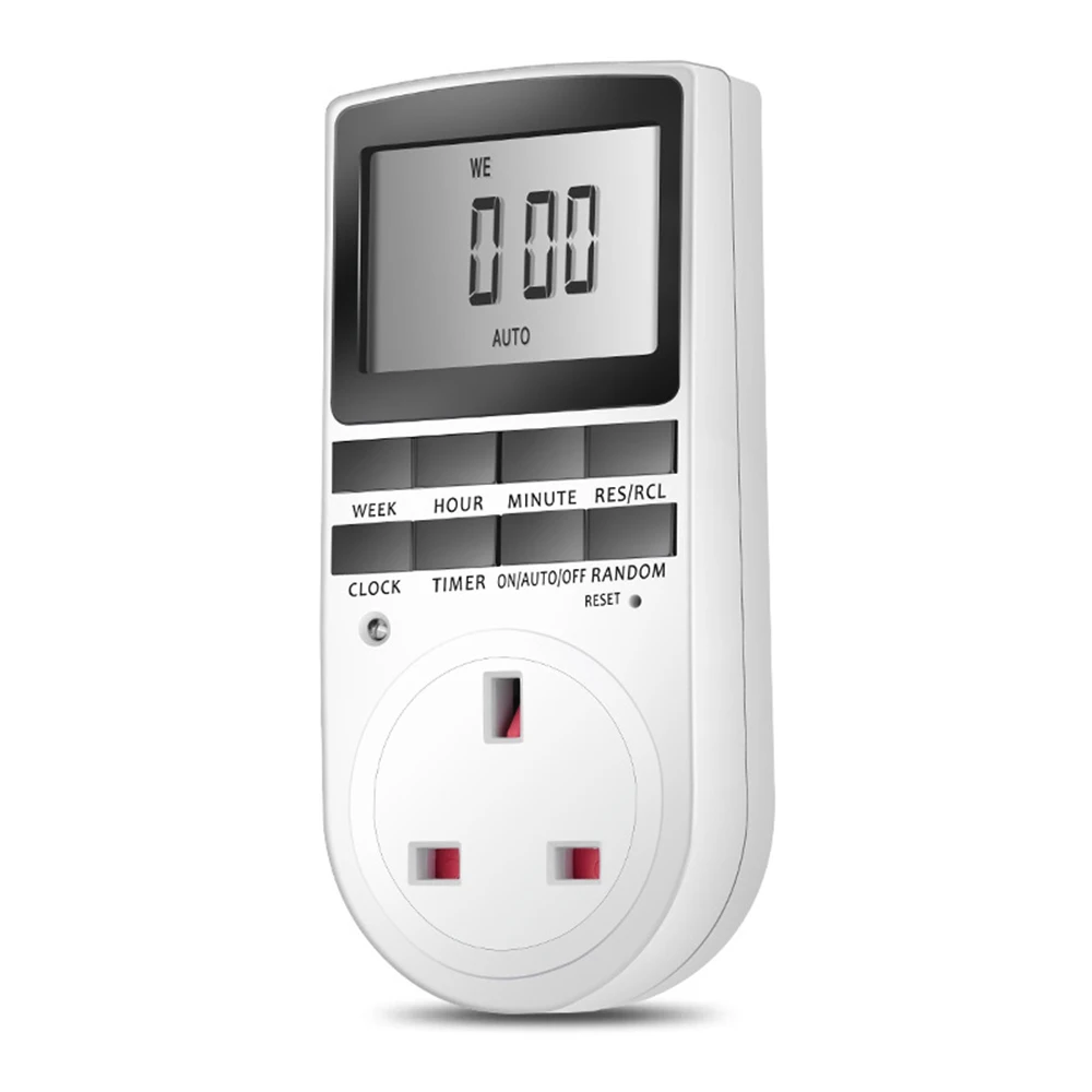 EU Electronic Digital Timer Switch US UK Plug Kitchen Timer Socket Outlet 230V 110V 16A 15A 12/24 Hour Programmable Timing