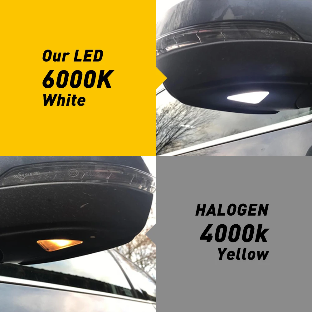 2X 6000K biały CANBUS LED pod korzystając z łączy z boku światło lustrzane kałuża lampy dla Skoda Octavia Mk2 Mk3 5E 2012-2019 1Z fazy 2 znakomity