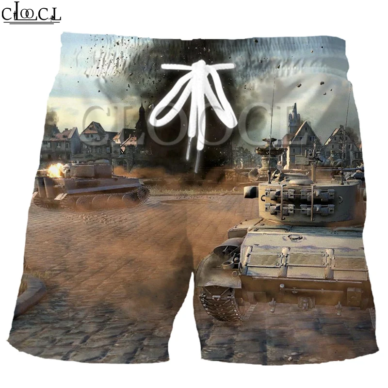 CLOOCL Games World of Tanks 2021  Summer New Fashion Mens Shorts 3D Print Elastic Hip Hop Casual Harajuku Beach Shorts