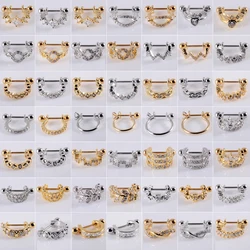 1PC Stainless Steel Ear Piercing Barbell With Cz Hoop Cartilage Helix Daith Rook Lobe Earring Gold&Silver Color Piercing Jewelry
