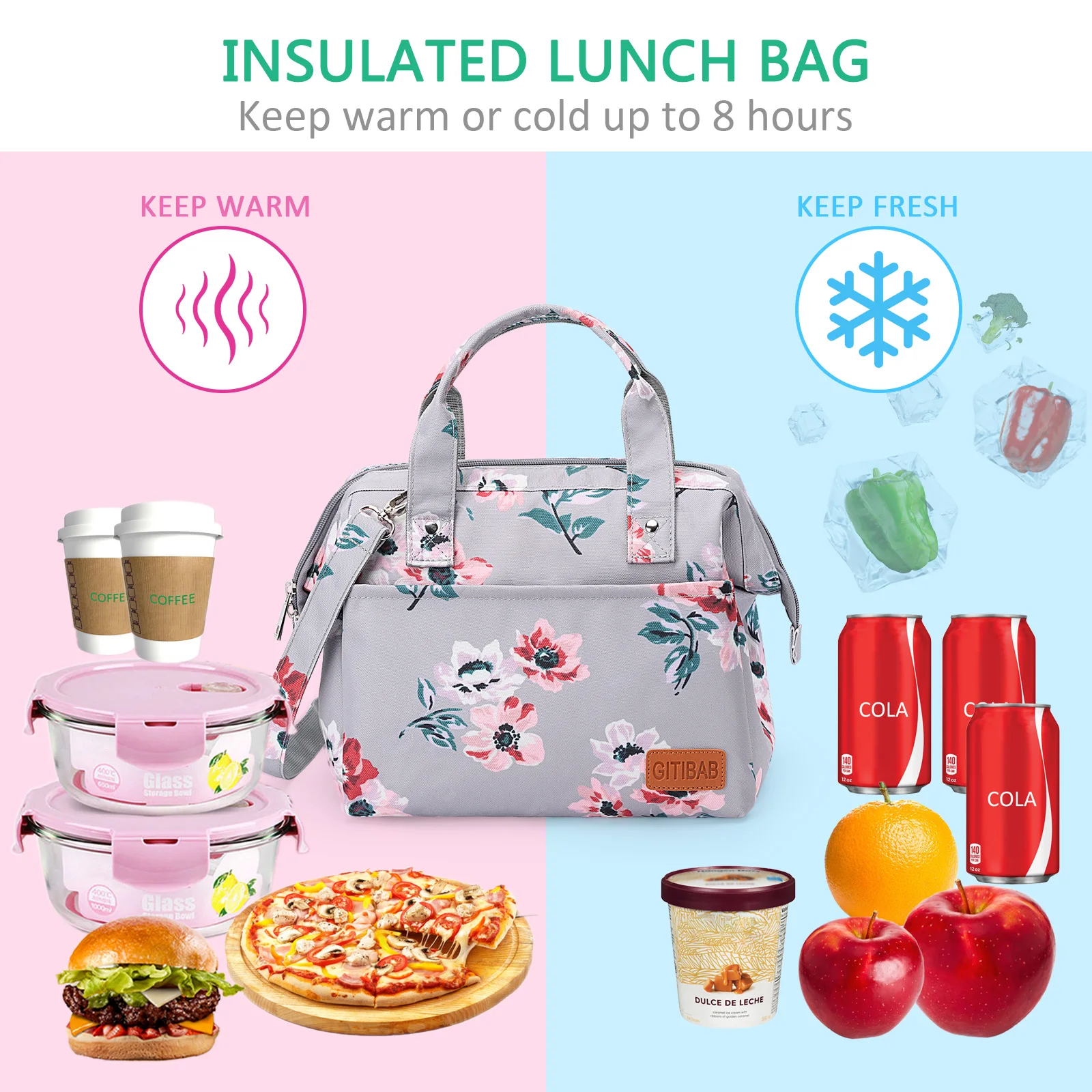 Bolsa De Almuerzo Con Aislamento Isotermica Para Comida Marmita Feminina Alimentos Termica Bebe Grande Infantil Bebisas Llevar