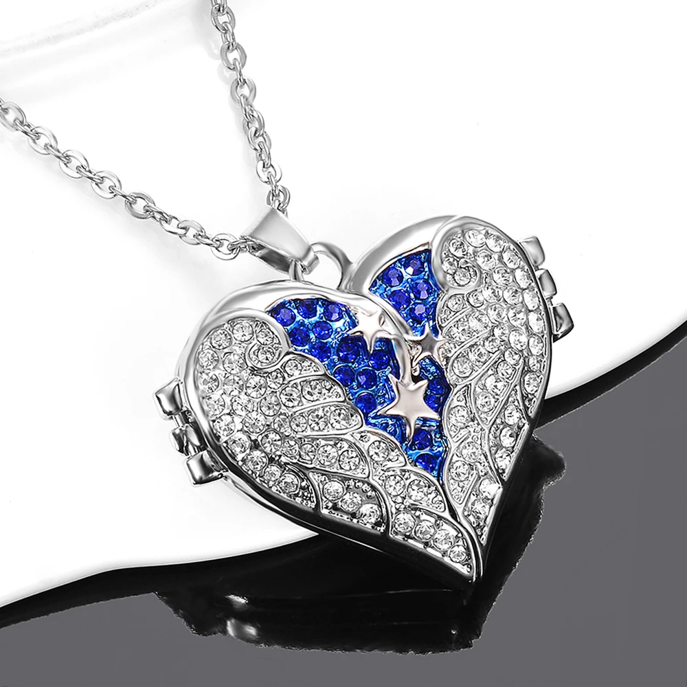 

Shining Crystal Heart Urn Pendant Necklace A Piece of Heart Lives in Heaven Keepsake Memorial Cremation Ash Jewelry Dropshipping