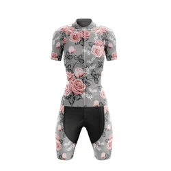 Exotic Rose Summer Roupa Ciclismo Feminina Lady's Cycling Jersey Bib Shorts Gel Breathable Pad Cycling Jersey Set Ropa Mujer