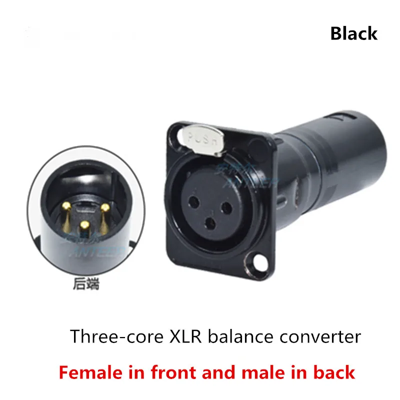 Three-core gold-plated Canon male to female D-type metal socket for audio connection converter XLR Canon mounting base XLR