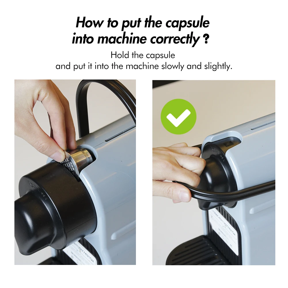 iCafilas For Nespresso Refillable Stainless Steel Coffee Filters Capsule Espresso Reusable Coffee Cup Pods With Tamper Spoon