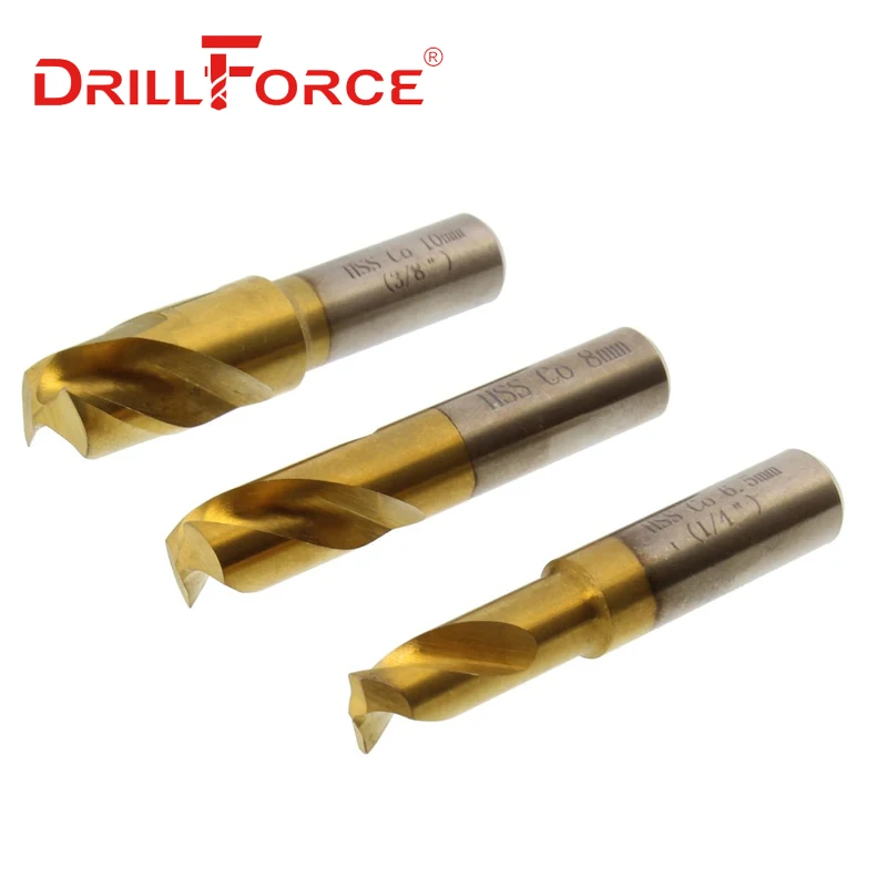 Drillforce Cobalt Spot Weld Drill Bits Set Hole Grooving Welding Remover Saw Carpenter Metal Wood Cutter Tool 6/6.5/8/10mm