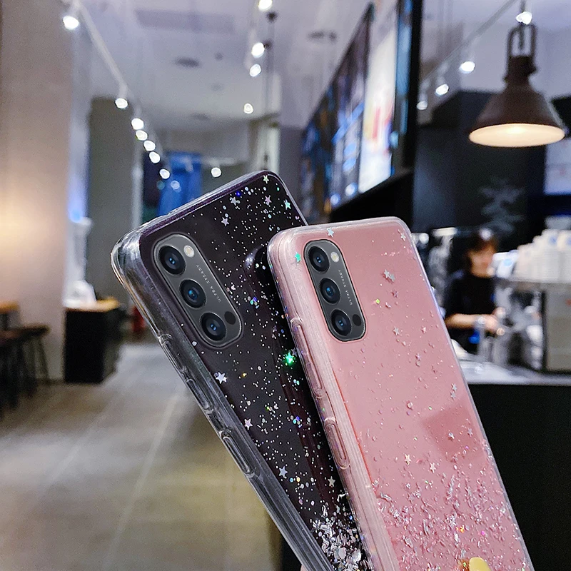 حافظة هاتف من السيليكون اللامع الفاخر ، غطاء شفاف رفيع للغاية لهاتف Oppo ، A17 ، A57 ، A77 ، A54 ، A74 ، A96 ، A78 ، A72 ، A58 ، A98 ، A94