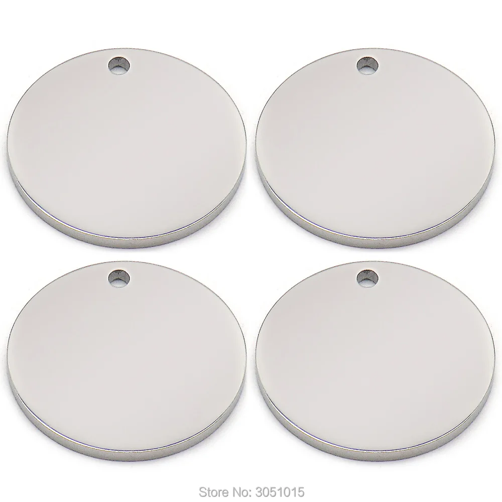20 Stück Edelstahl Blank Round Dog ID Tags Personalisierte Gravur Haustier Name Schmuck Anhänger DIY Halskette Schlüsselanhänger Zubehör – Detail 8