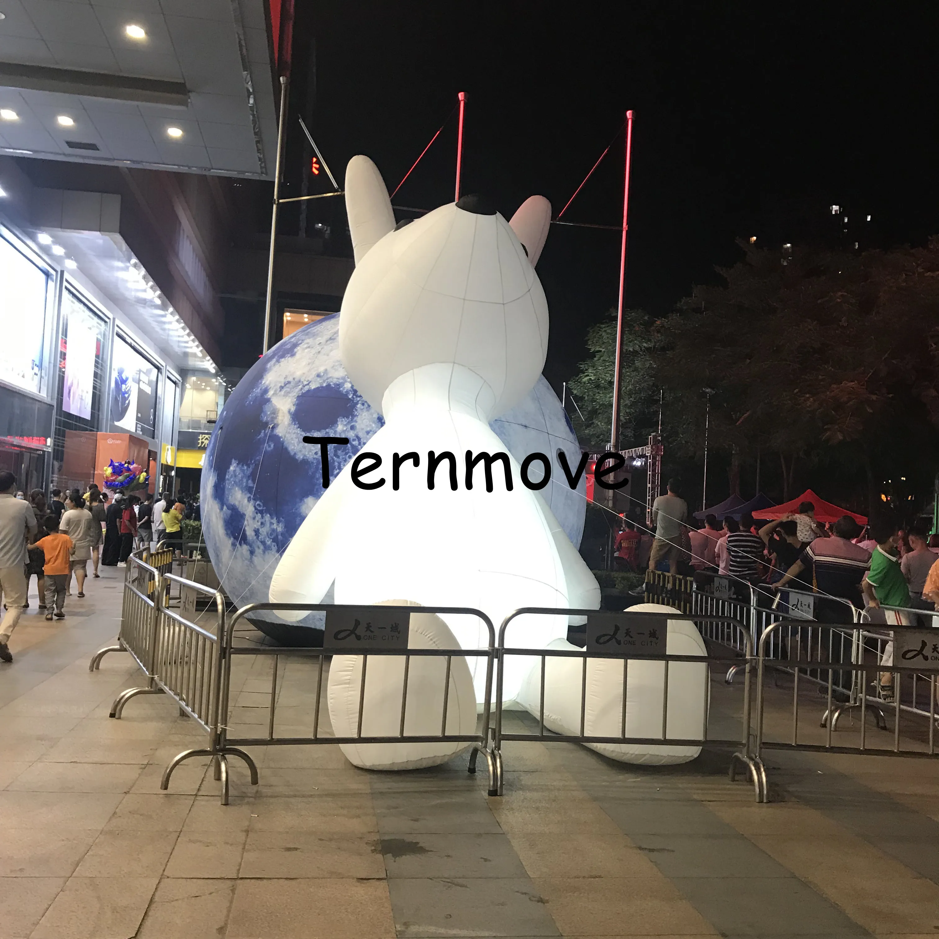 

Giant led lighting inflatable moon balloon with rabbit for mid-Autumn festival, advertising moon planet ball