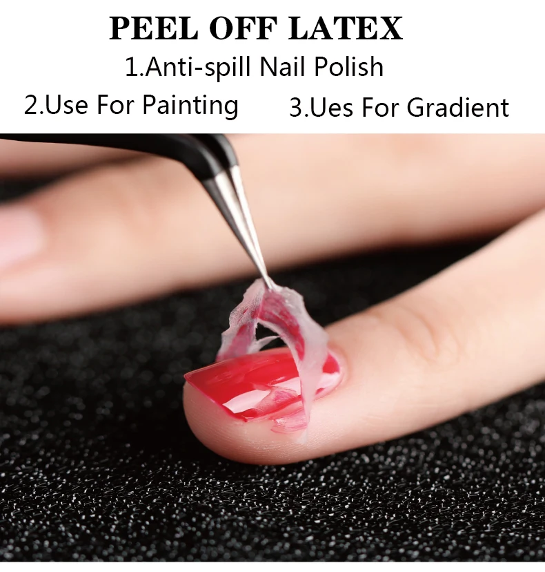 LILYCUTE Nail Art Peel Off Latex Liquid Tape Protect Nail Polish Varnish Anti-spill Latex Fast Dry Skin Care Tool With Tweezer