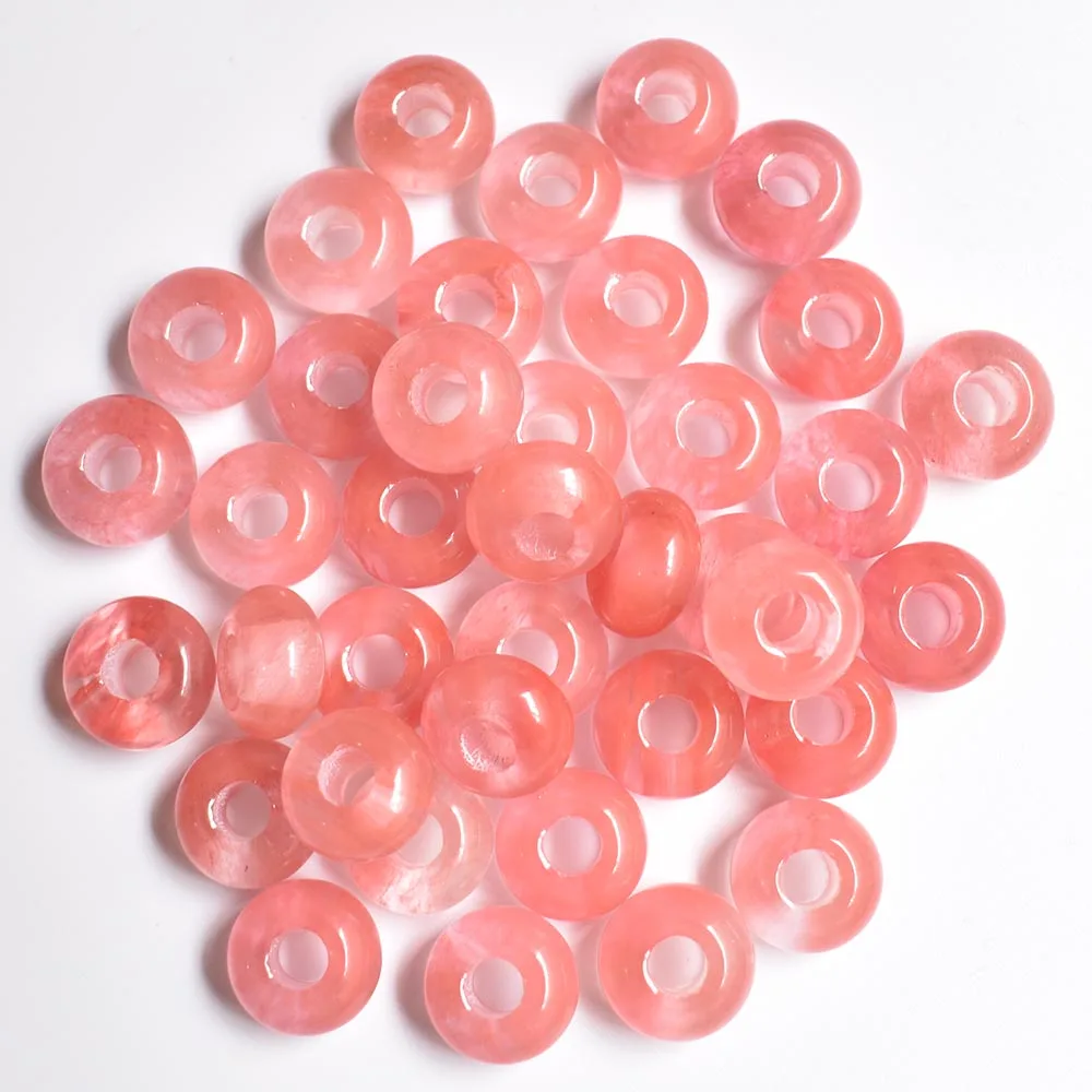 Fashion top quality watermelon red stone round shape big hole charms beads 8x14mm for jewelry marking 50pcs/lot wholesale