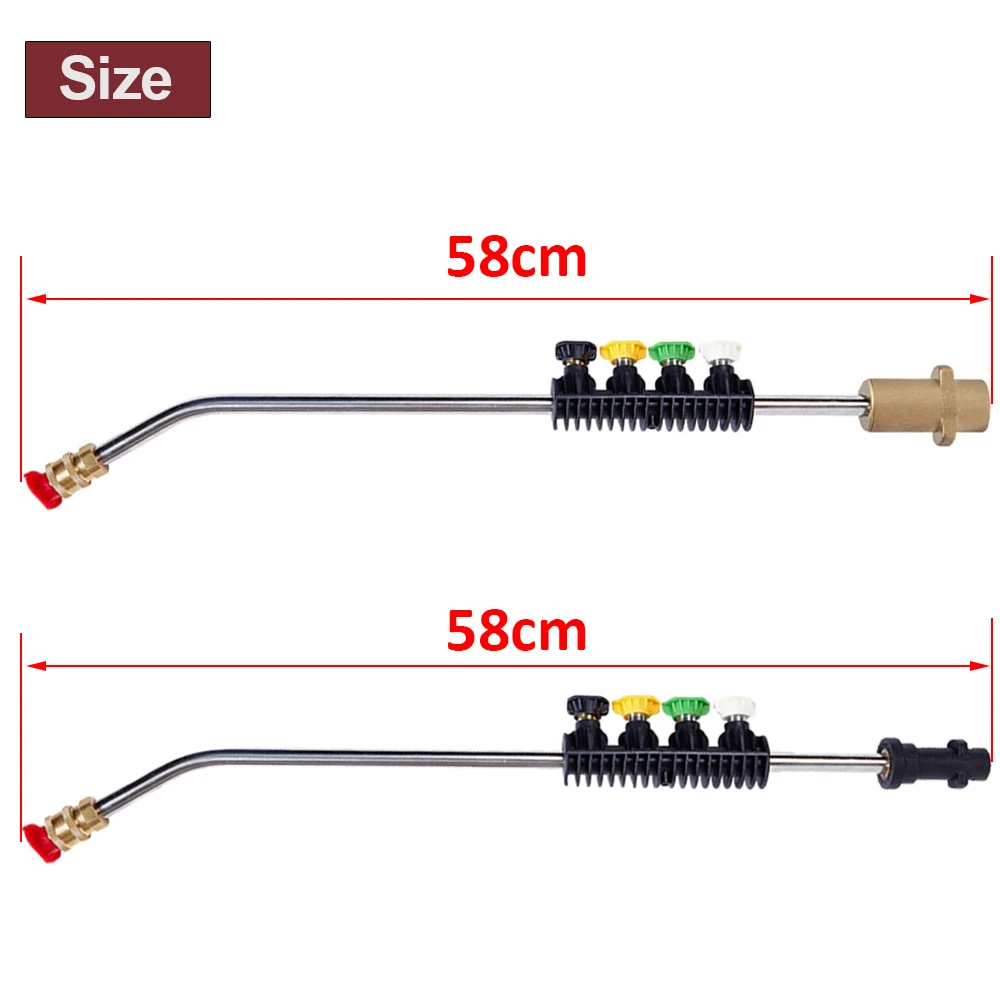 High Pressure Washer Metal Jet Lance For Karcher K2-K7 Sprayer Lance Extend Rod Gun 1/4 Quick Adjustable Nozzle For Car Washing