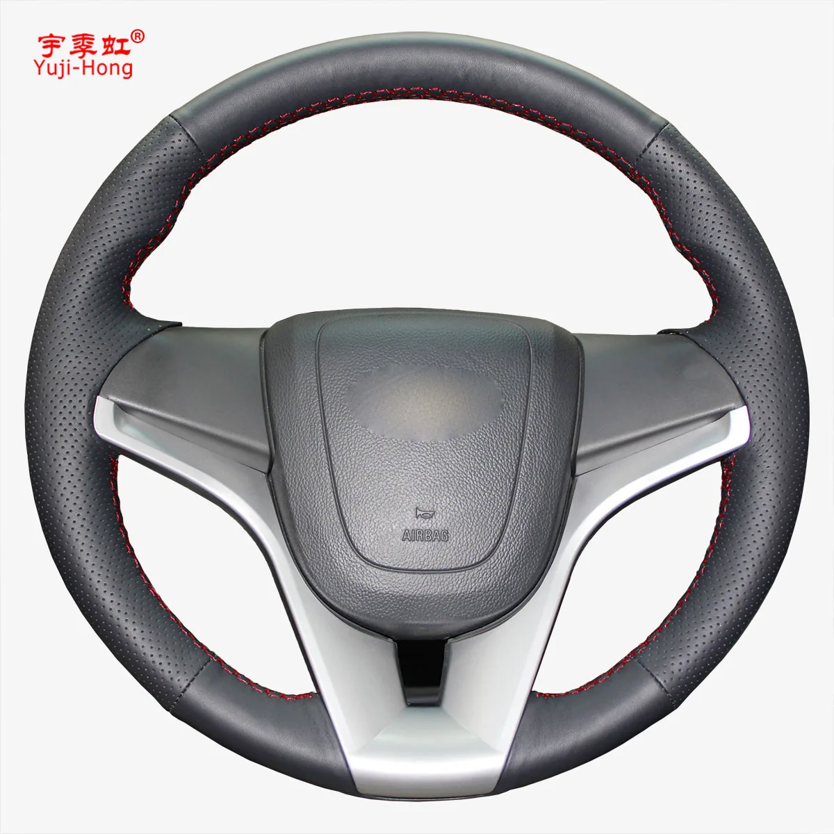 Yuji-Hong Genuine Cow Leather Car Steering Wheel Covers Case for Chevrolet Cruze 2009-2014 Aveo 2011-2014 Orlando 2010