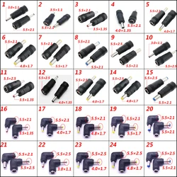 DC Connector 5.5 x 2.1/2.5mm Female to 3.0×1.1、4.0×1.35、4.0×1.7、5.5×2.1、5.5×2.5mm Male Plug Converter Laptop Power Adapter