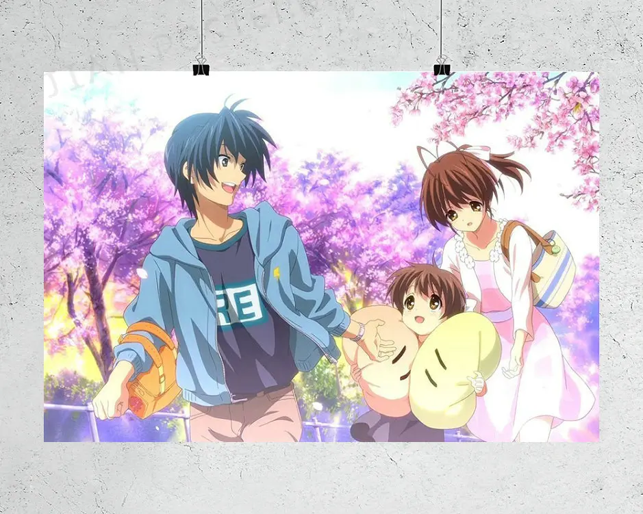 H525 Silk Poster Home Decoration Clannad After Story Animation Wall Art Christmas Gift