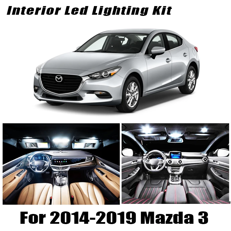 

8 шт., аксессуары для освещения салона автомобиля 2014 2015 2016 2017 2018 2019 Mazda 3