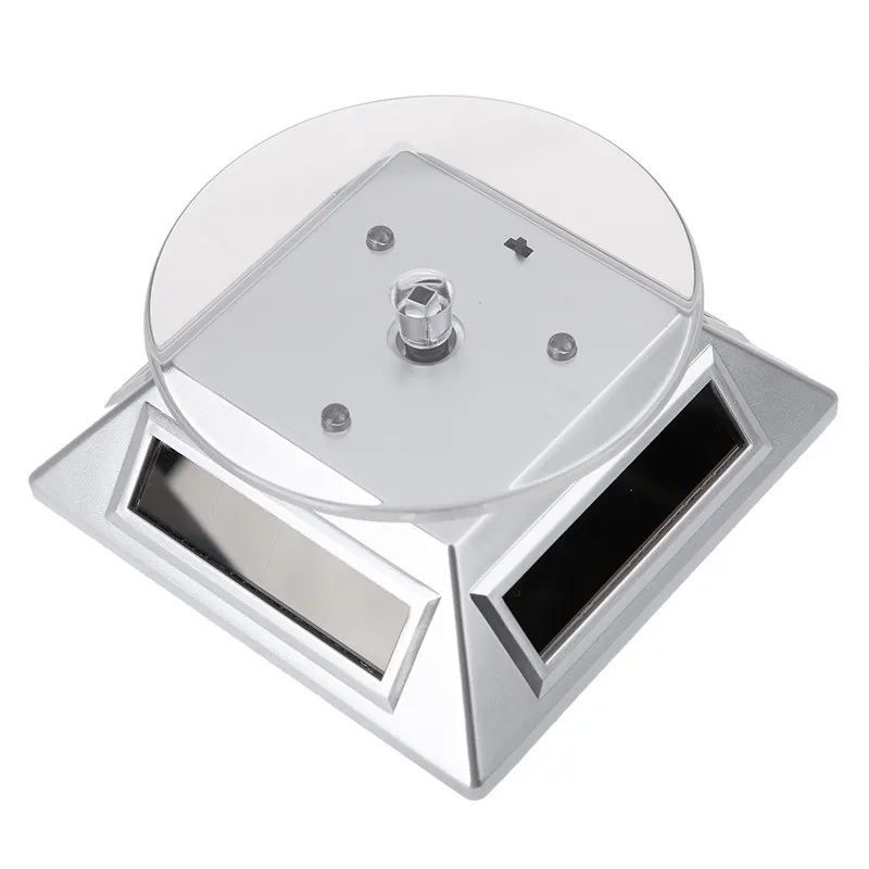 Vitrina Solar giratoria de 360 grados con 3LED, expositor de joyería, expositor, color dorado, plateado, blanco y negro