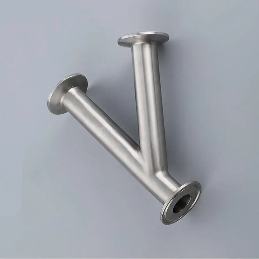 

45mm 1.75" Pipe OD 2" Tri Clamp Oblique Y Shaped 3 Way SUS 304 Stainless Sanitary Fitting Spliter Homebrew Beer Wine