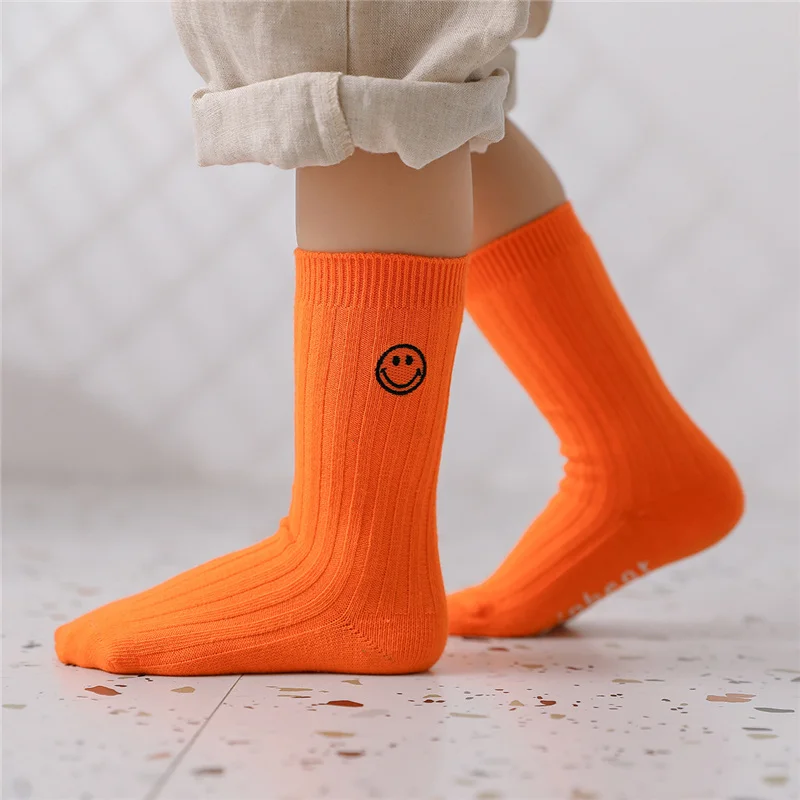 Chaussettes courtes en coton pour enfants, structurels entes, à rayures, en molleton, mignonnes et amusantes