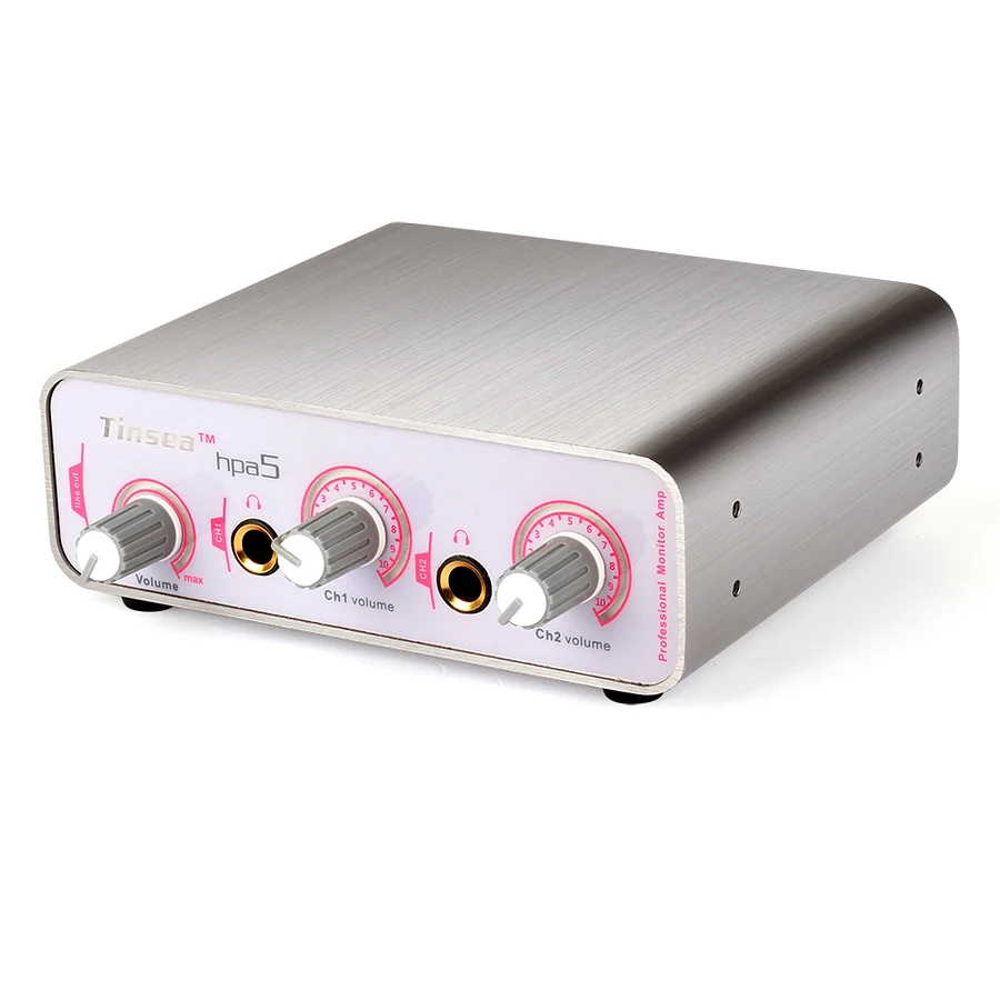 Tinsea hpa5 전문 헤드폰 전치 증폭기 2 채널 헤드폰 분배기 음악 생산 모니터 분배 증폭기