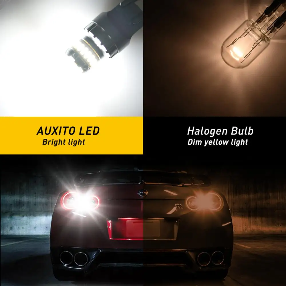 AUXITO 2x 7443 7444 T20 W21/5W LED Light For Lada Kalina Granta Vesta DRL LED Bulbs 12V 6500K White Super Bright 3030 4014 SMD