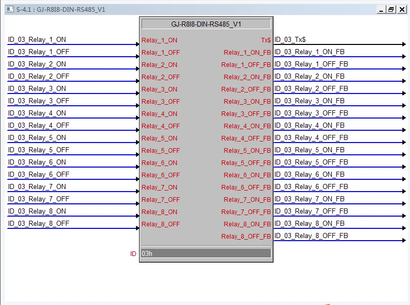 Guide Type 8-channel Strong Current Relay Module One Way 16A Serial Communication