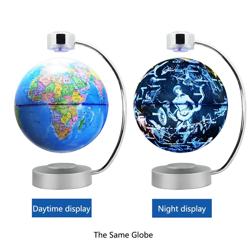 High-tech 8 Inch Magnetic Levitation Globe With LED Light Electronic Floating Globe for Child Home Bedroom decor Christmas gifts