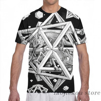 MC Escher Halftone men T-Shirt women all over print fashion girl t shirt boy tops tees Short Sleeve tshirts