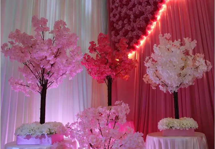 100 cm tall wedding centerpieces flowers , White simulation tree/ Simulation of cherry trees/ wedding decorations store