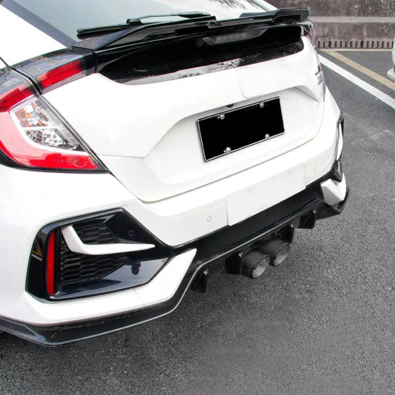 Car Carbon Fiber Tail Throat Silencer Exhaust Pipe Modification Accessories for Honda Civic 10th Hatchback 2020 2021