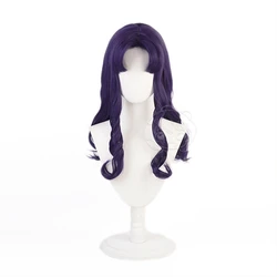 Katsuragi Misato Cosplay Wig Women Purple Long Wavy Fake Hair Katsuragi Anime Role Play Wigs