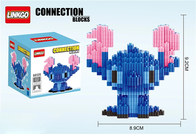 608pcs+ Magic Building Blocks Pikachu Model Connection Stitch Figures Assembling PokeMonster Mini Bricks Toys For Children