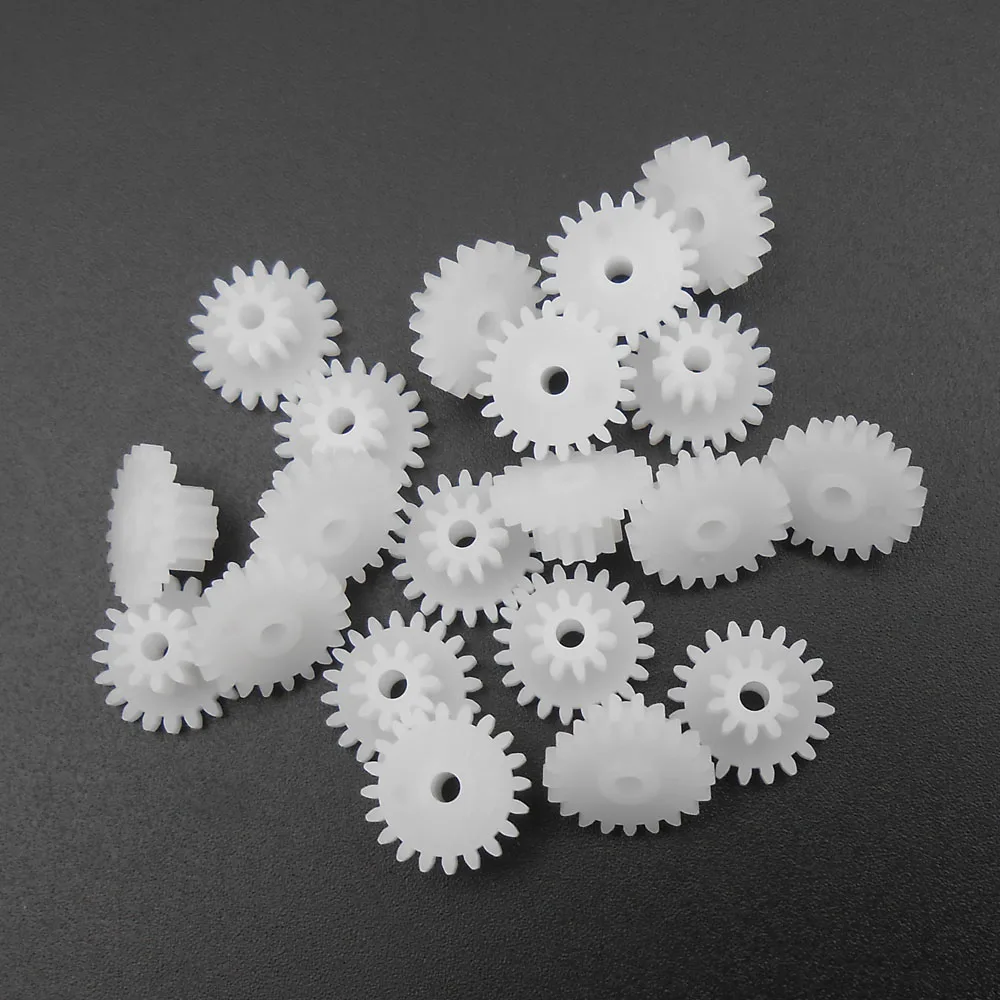 20Pcs/Lot 0.5 Modulus 20+10 Teeth Bore Hole Aperture 1.95MM 2MM 2A Tight 20102A 20T102A 0.5M Double Gear Reduction Bilayer Gears