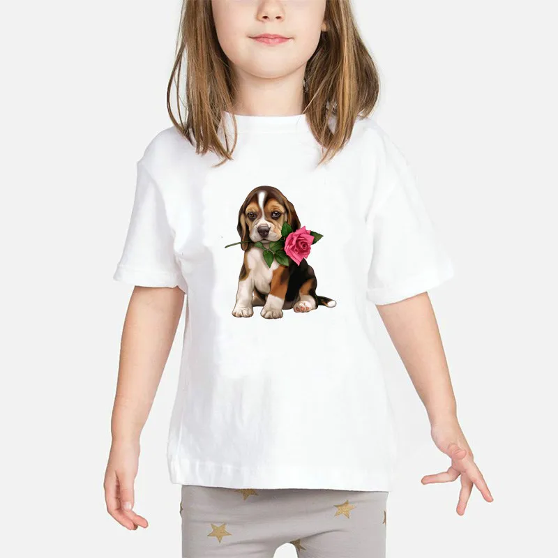 2020 Summer top French Bulldog Print T shirt enfant Children Short Sleeve O-neck kids Tshirt Baby Gilrs Casual T-shirt Clothes