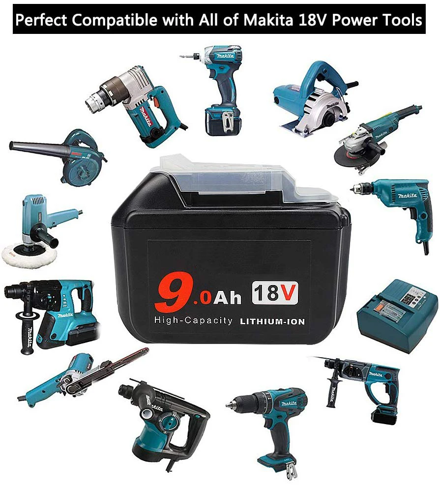 Yakee 18V 9.0A بطارية لماتيكا الطاقة أداة BL1830 BL1840 BL1850 BL1860 1890 18V 9000mAh ليثيوم أيون استبدال