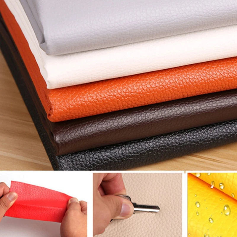 PU Synthetic Leather Fabric, Artificial Leather Furniture Fabric, Self-Adhesive Leather Fixed Paste Sofa Repair Subsidy Process