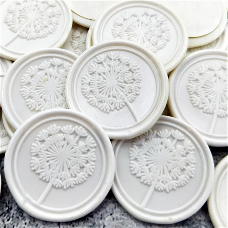 Dandelion Self Adhesive Wax Seal Stickers,wedding leaf wax stamp,envelope seal, botanical leaf seal SELF-ADHESIVE