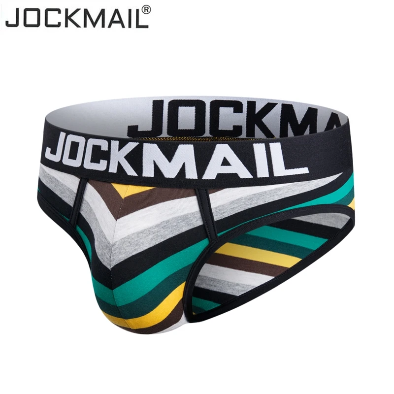 jockmail New Sexy underwear men bikin Rainbow Stripe briefs men Low-Rise Breathable Pouch jocks gay calzoncillos hombre slips