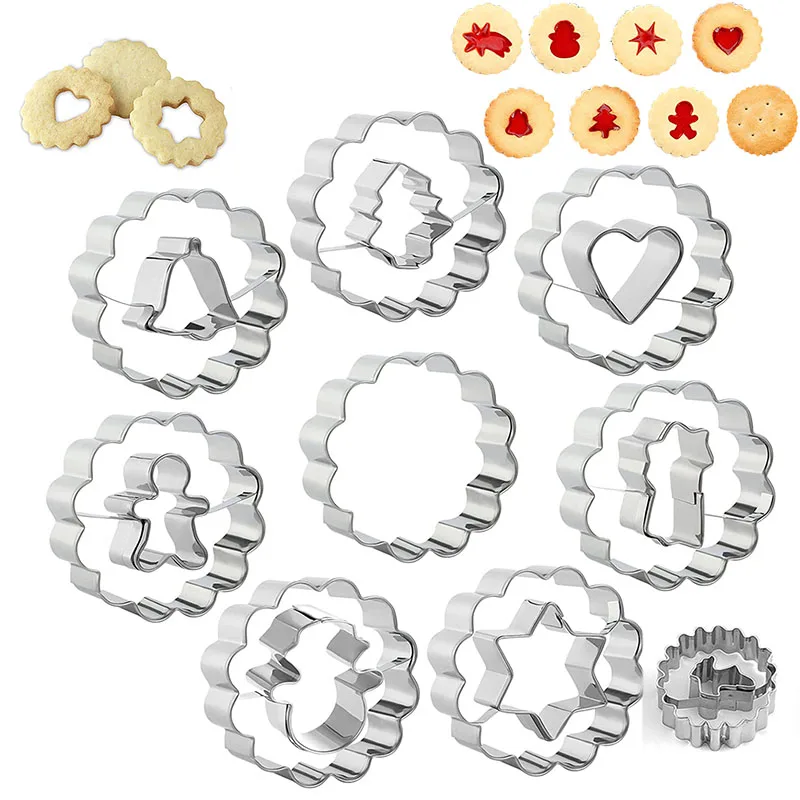 Metal Easter Pastry Cookie Cutter Set Mini Christmas Cookies Making Mould Stainless Steel Baking Sandwich Biscuit Cutters Mold