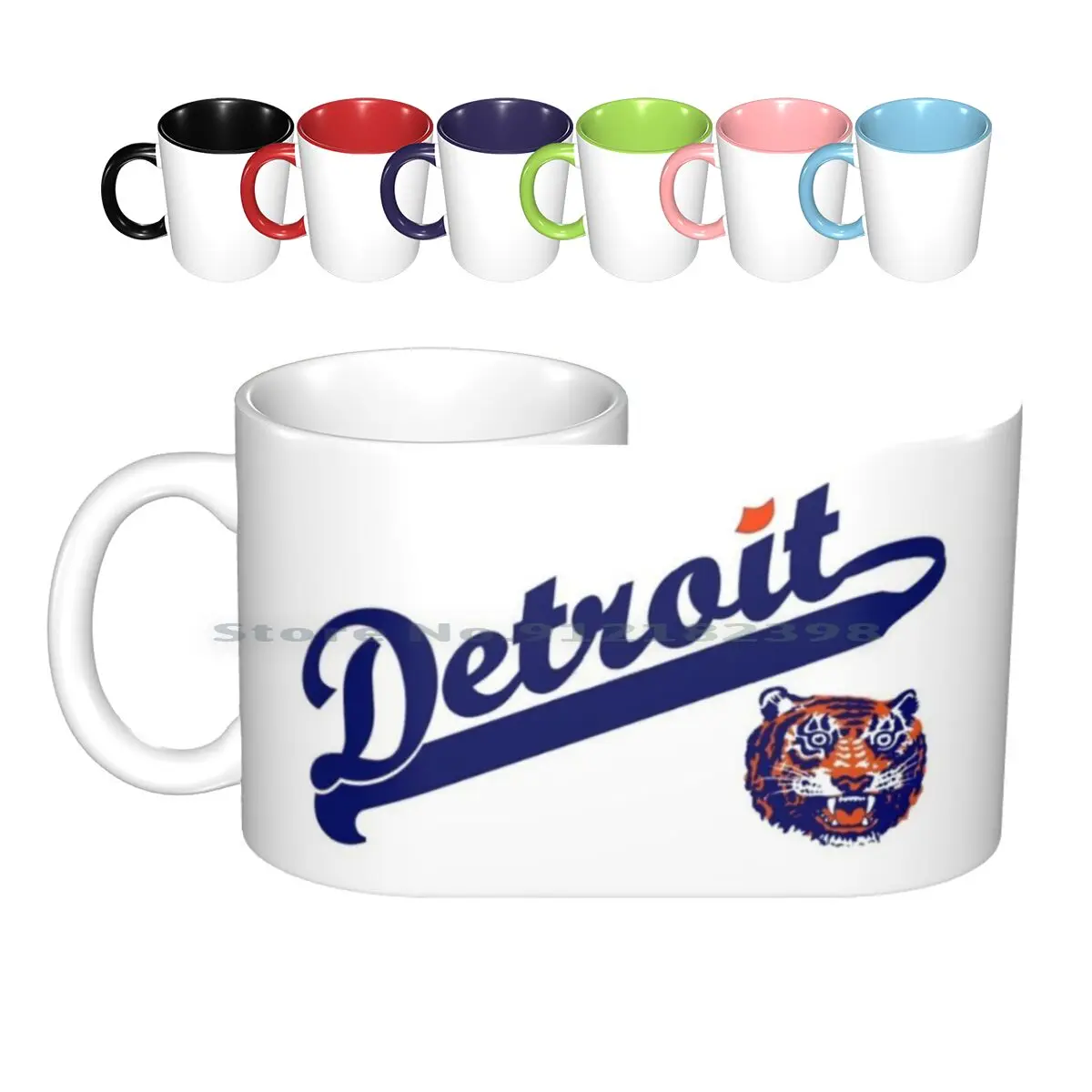 Detroit! Ceramic Mugs Coffee Cups Milk Tea Mug Detroit Comerica Baseball Pie Tigers Old English D Creative Trending Vintage