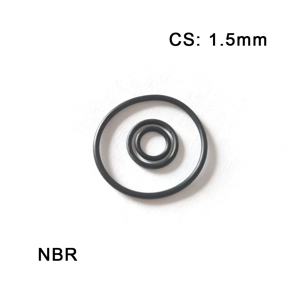 NBR Rubber O-Rings Seal CS 1.5mm Nitrile Butadiene Rubber Washers OD 4.5mm~90-105mm Sealing Elastic Band Water Seal Oil Resist